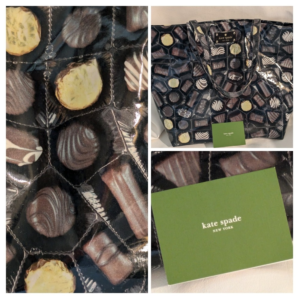Kate Spade Cha Cha Chocolate Hazel Candy Box Large Tote Bag Purse